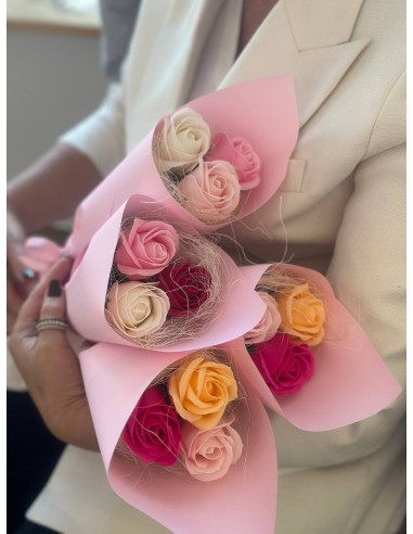 Bukiet z 3 róż mydlanych