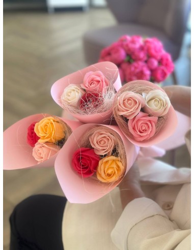 Bukiet z 3 róż mydlanych