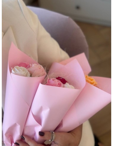 Bukiet z 3 róż mydlanych