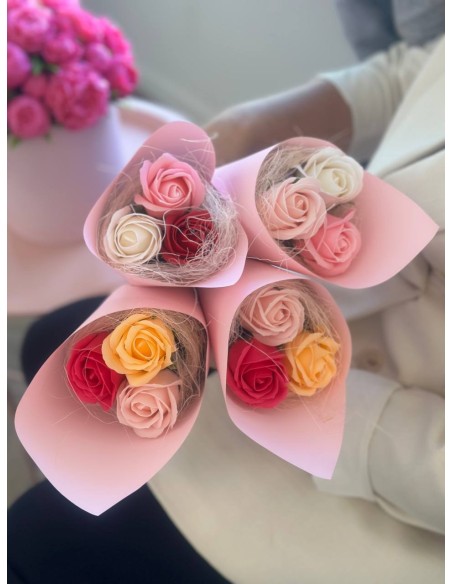 Bukiet z 3 róż mydlanych