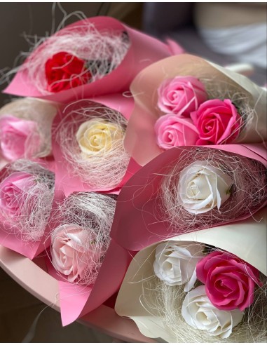 Bukiet z 3 róż mydlanych