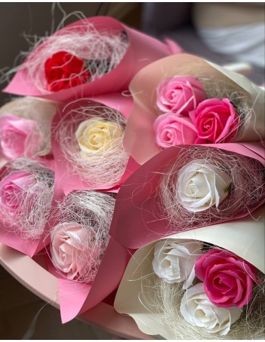 Bukiet z 3 róż mydlanych