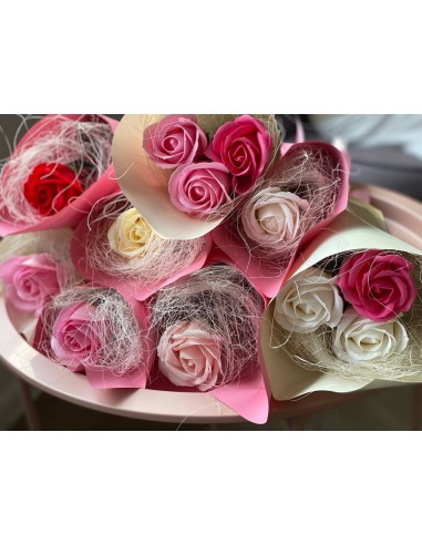 Bukiet z 3 róż mydlanych
