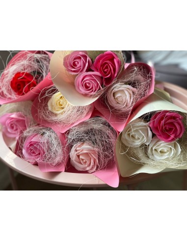 Bukiet z 3 róż mydlanych
