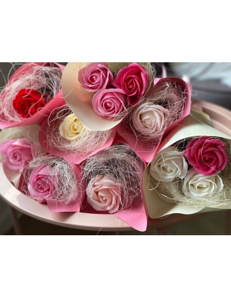 Bukiet z 3 róż mydlanych