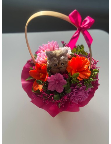 Kompozycja w koszyku z sówką