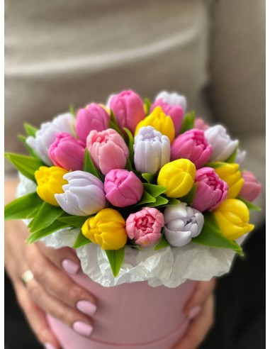 Elegancki bukiet z mydlanych tulipanów
