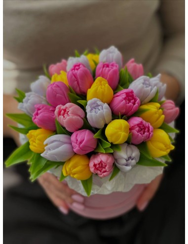 Elegancki bukiet z mydlanych tulipanów